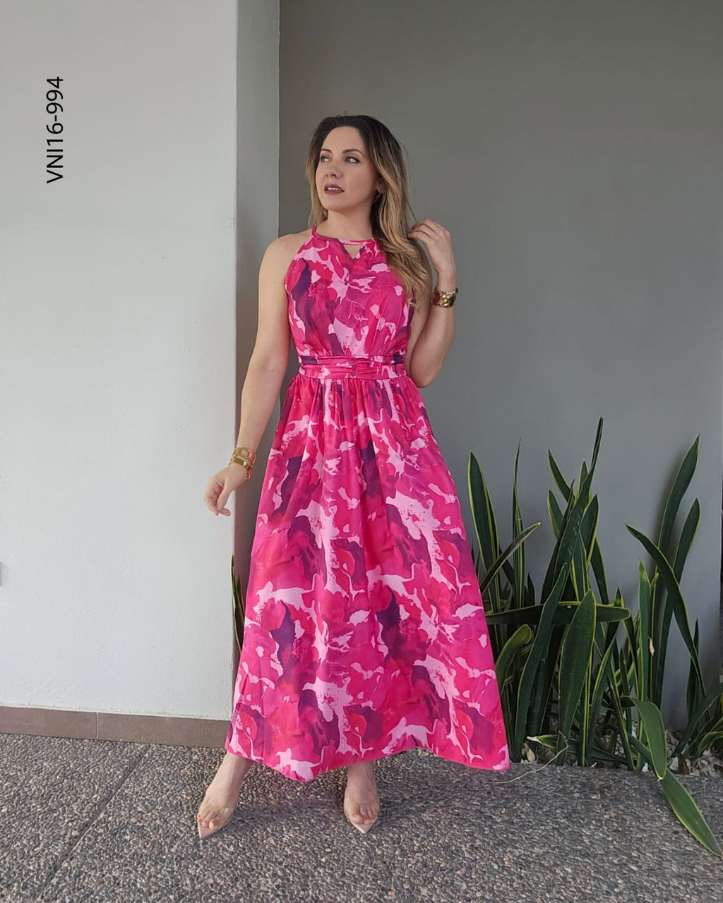 Vestido maxi estampado abstracto P 994