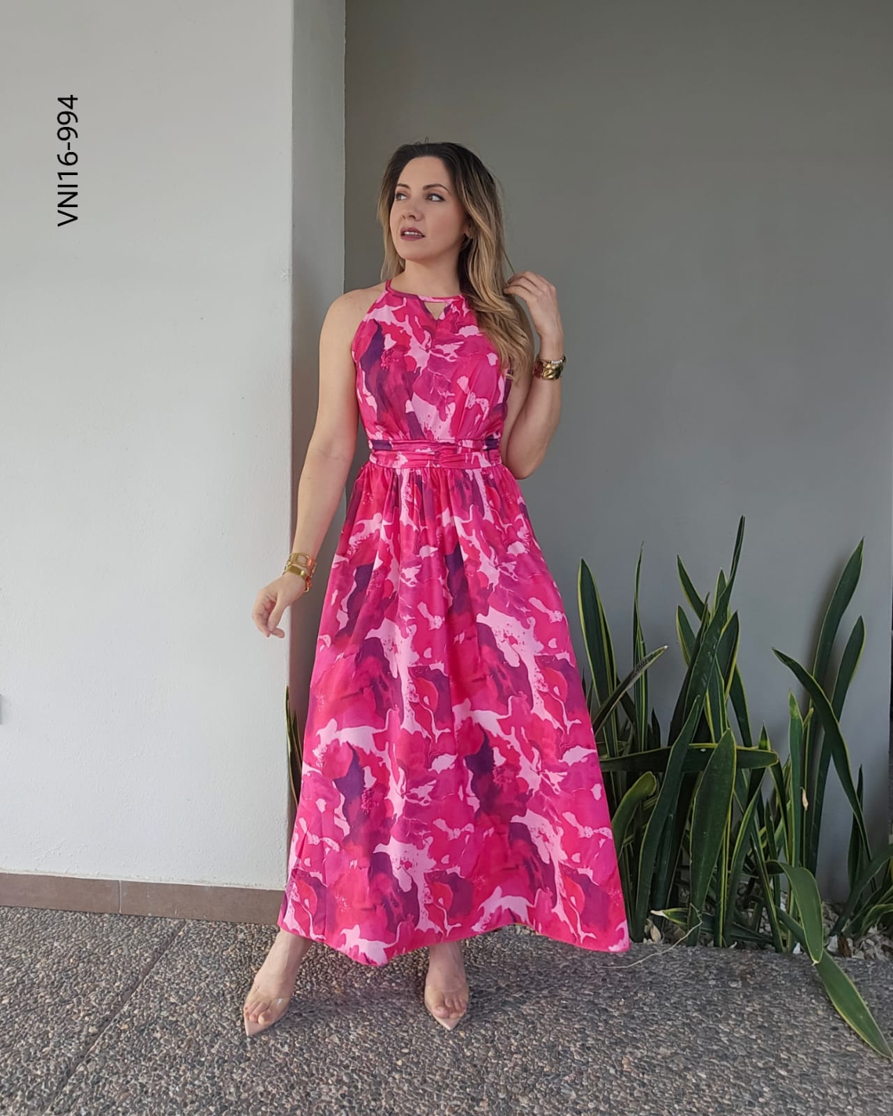 Vestido maxi estampado abstracto P 994
