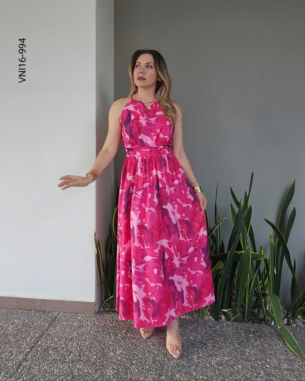 Vestido maxi estampado abstracto P 994