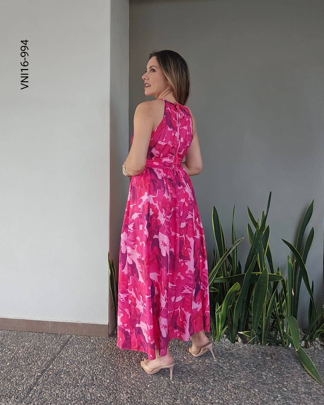 Vestido maxi estampado abstracto P 994