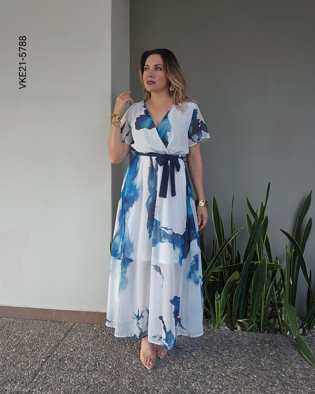 Vestido maxi estampado acuarela U 5788