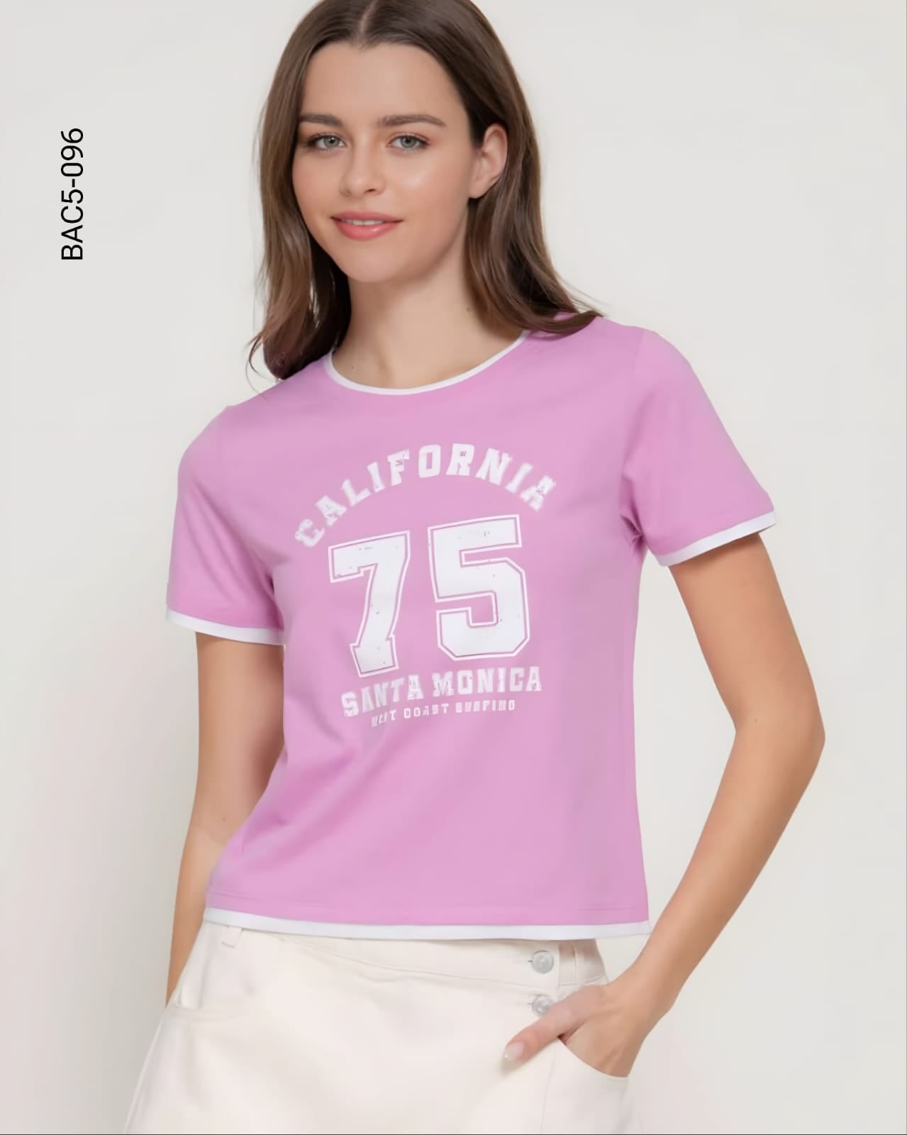 Blusa estilo varsity estampado california E 096