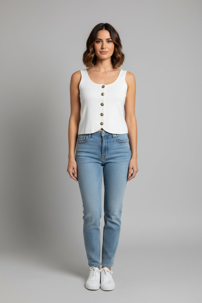 Blusa sin mangas tirantes anchos H 5289