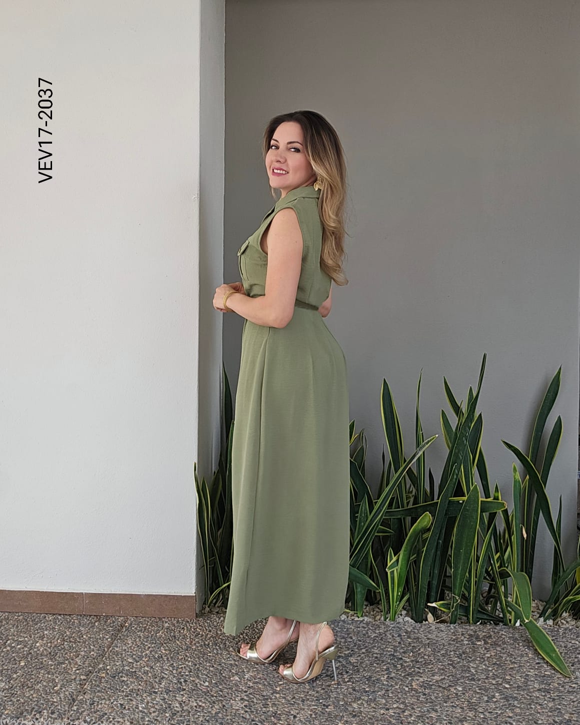 Vestido camisero botonadura frontal completa Q 2037