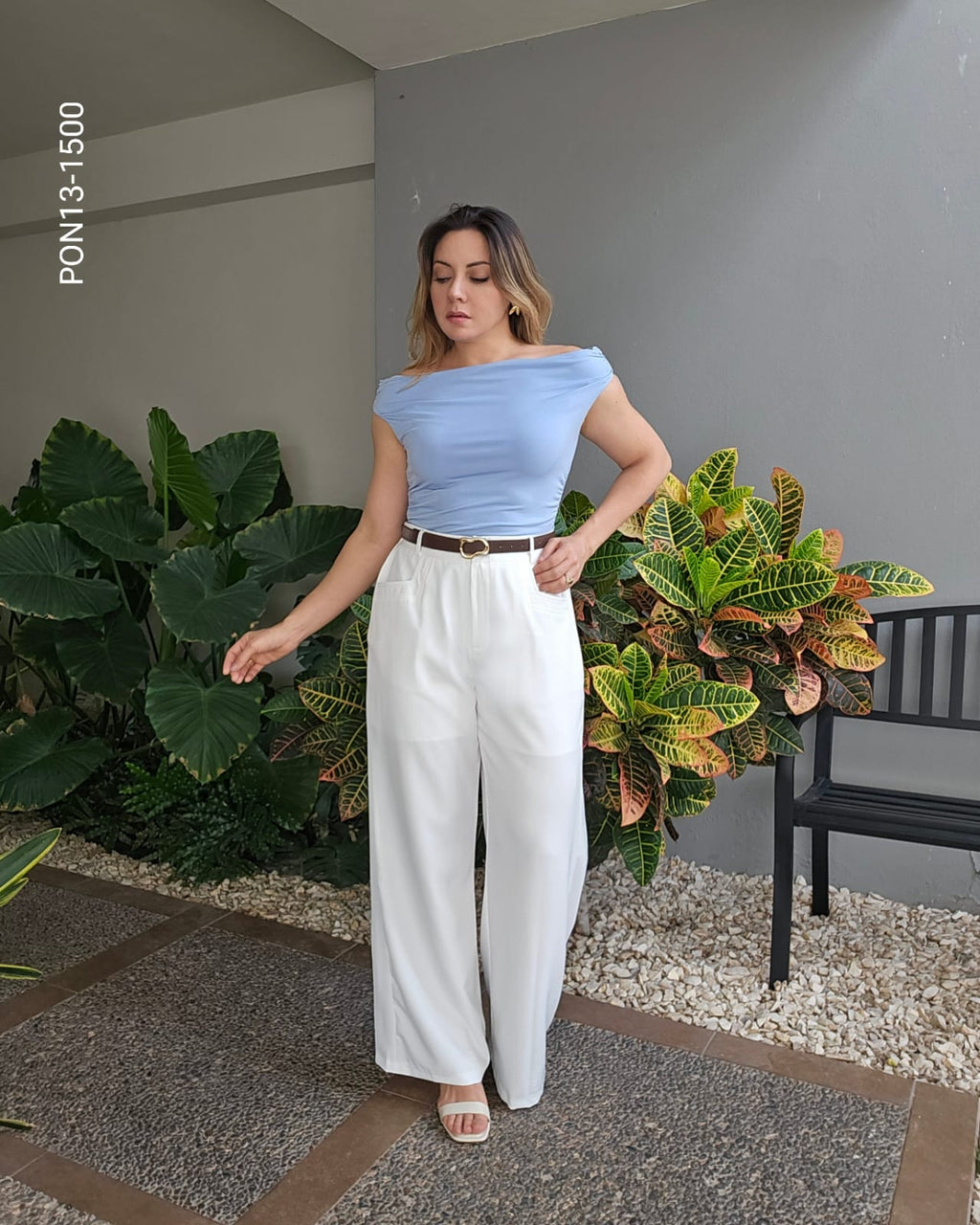 Pantalón palazzo formal wide leg M 1500