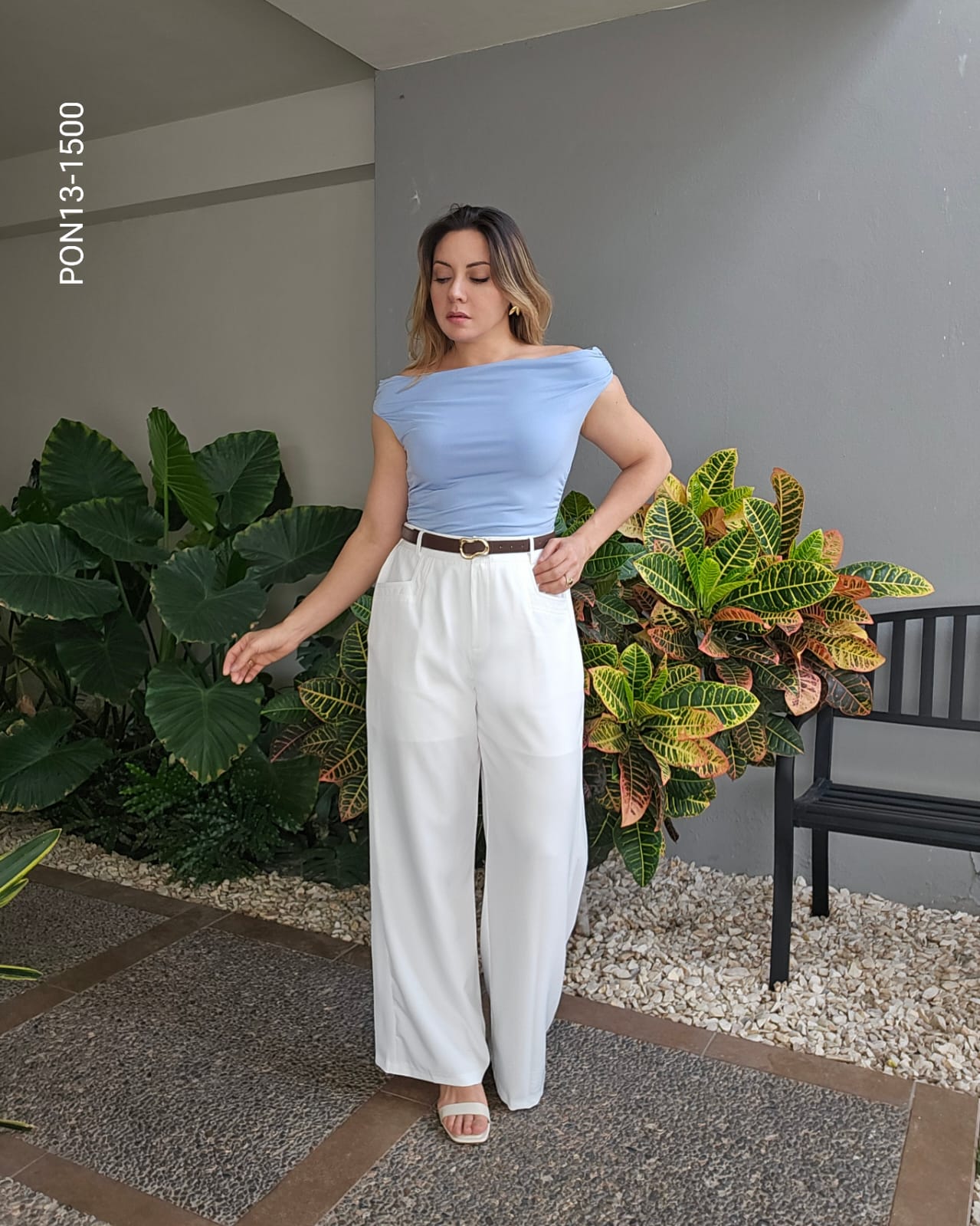 Pantalón palazzo formal wide leg M 1500