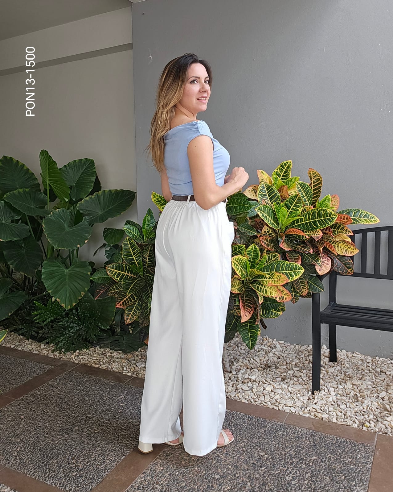Pantalón palazzo formal wide leg M 1500