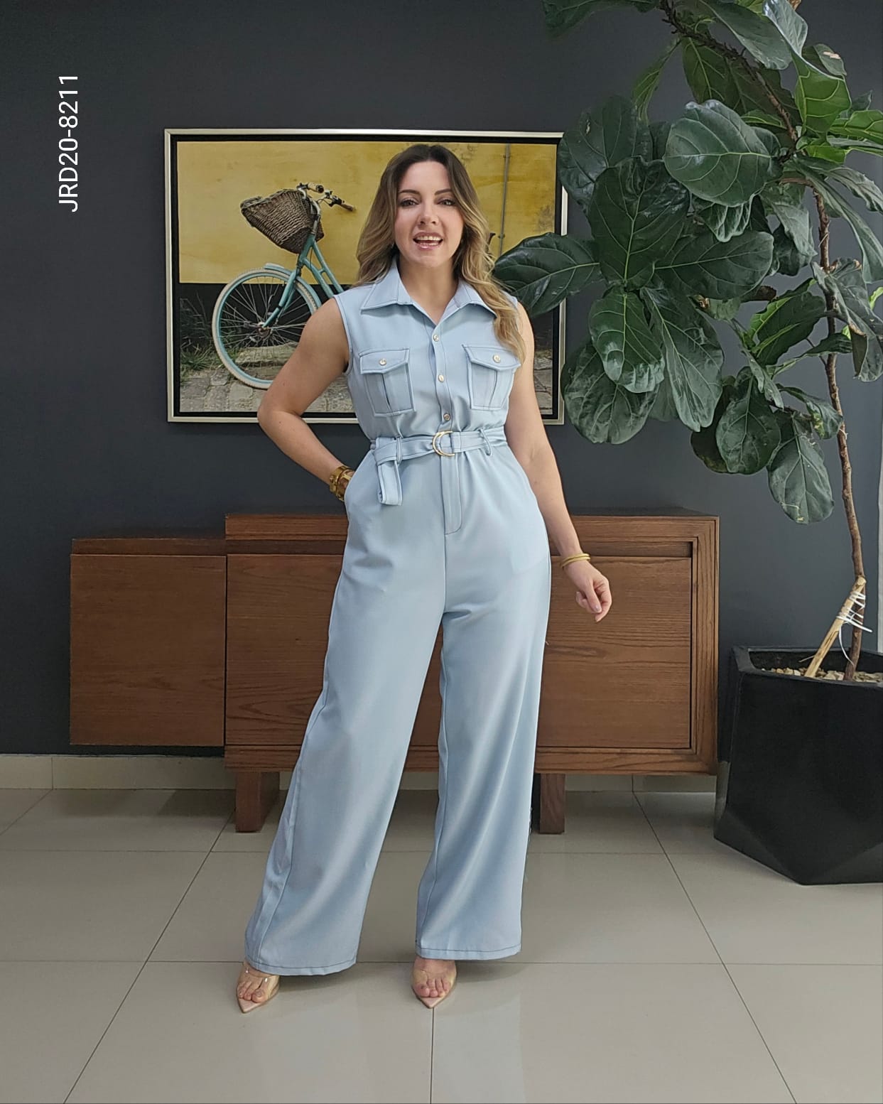 Jumper casual tipo cargo con cinturón T 8211