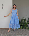 Vestido Maxi de Encaje Floral  X 593