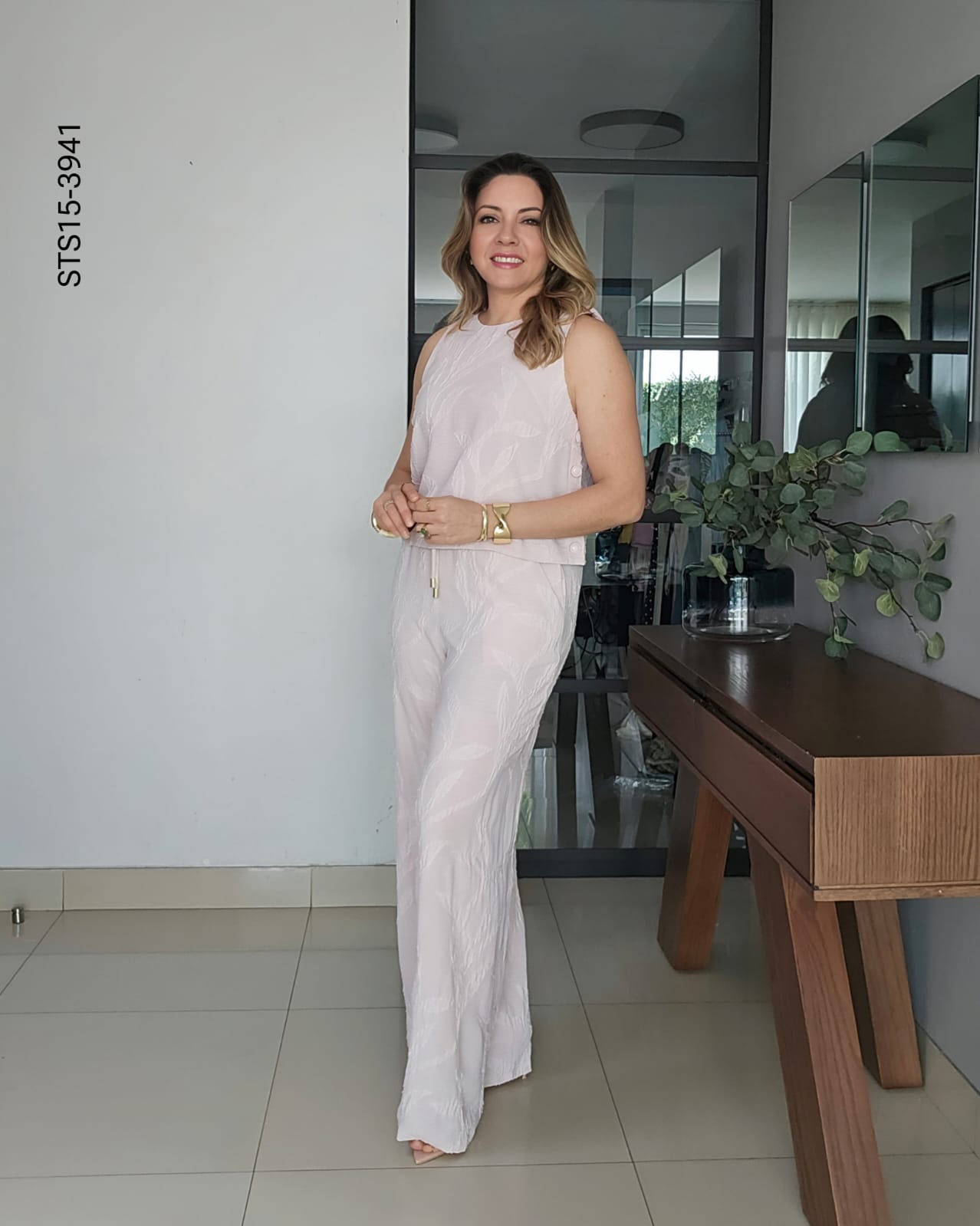 Set  blusa sin mangas y pantalón O 3941