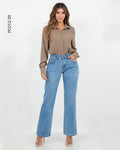 Jeans Wide Leg de Tiro Alto L 29