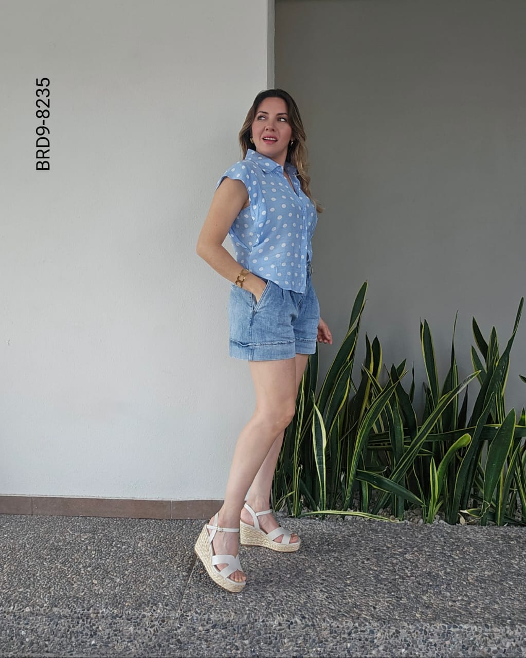 Blusa de lunares corte holgado I 8235