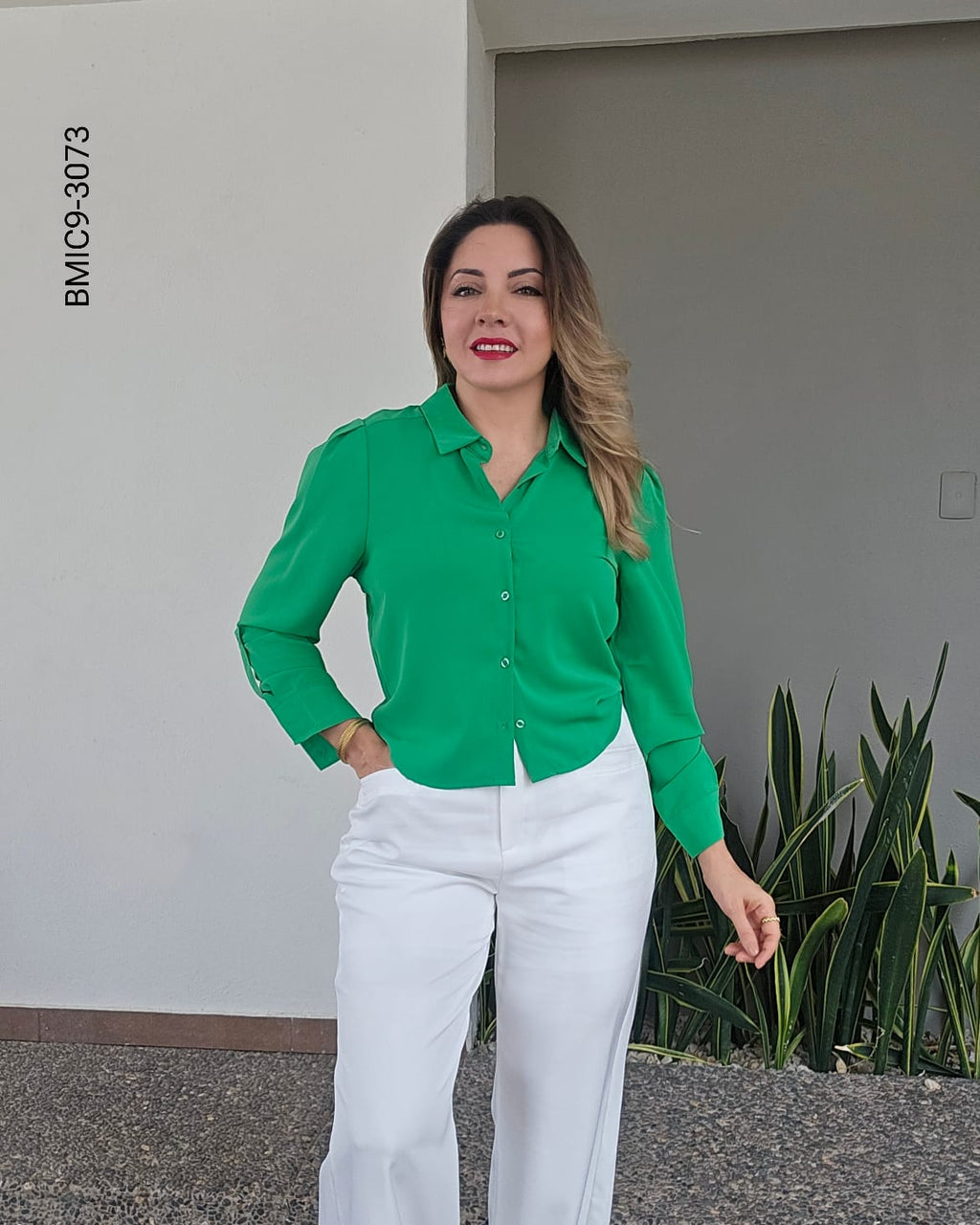 Blusa manga larga camisera  I 3073
