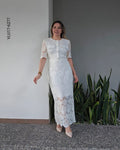 Vestido largo de encaje  Q 6277