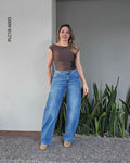 Pantalón de mezclilla wide leg  R 6005