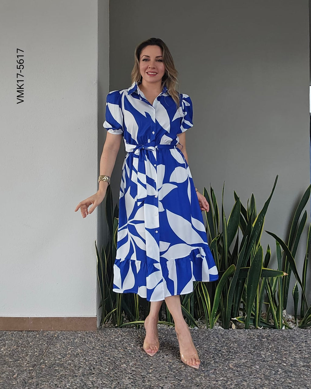 Vestido camisero diseño fresco floral Q 5617