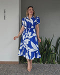 Vestido camisero diseño fresco floral Q 5617
