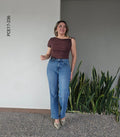 Pantalón corte recto y tiro alto Q 236