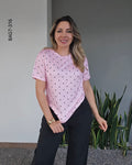 Blusa tipo playera de lunares G 316