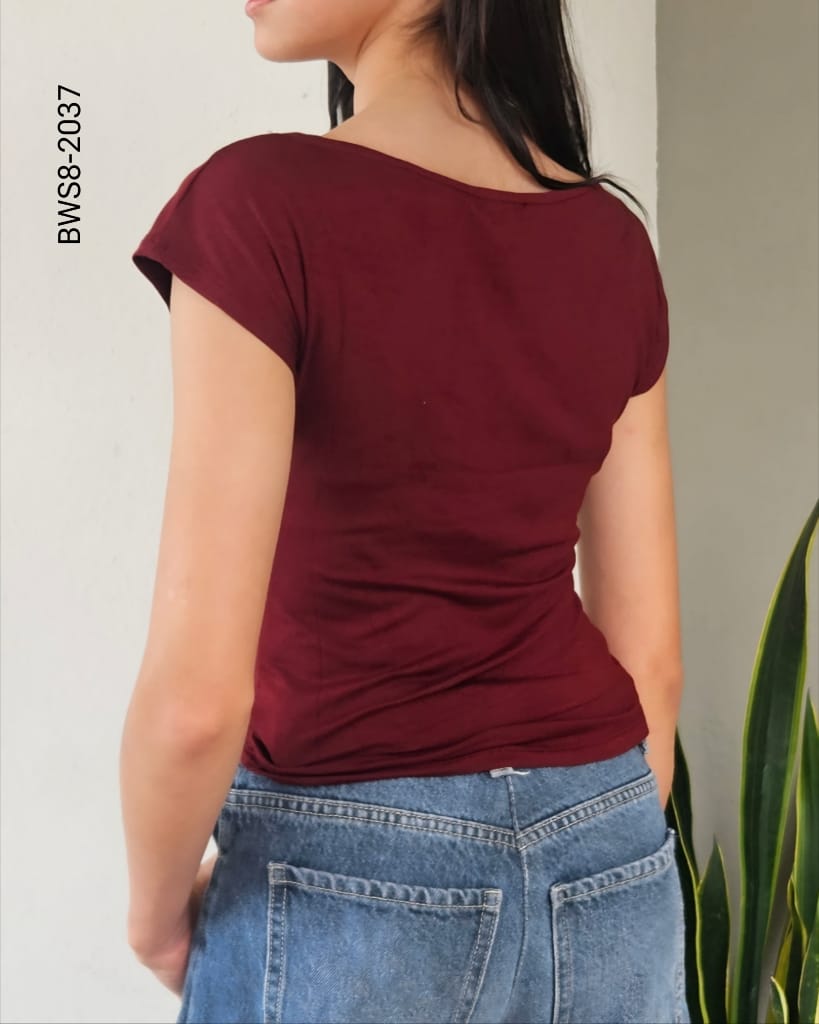 Blusa cuello drapeado escote asimétrico H 2037