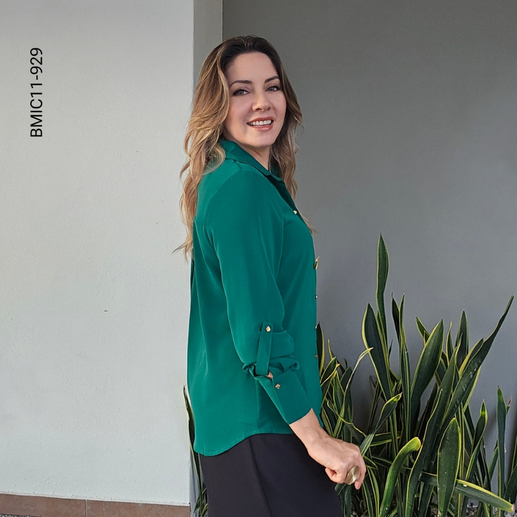 Blusa manga larga corte casual K 929