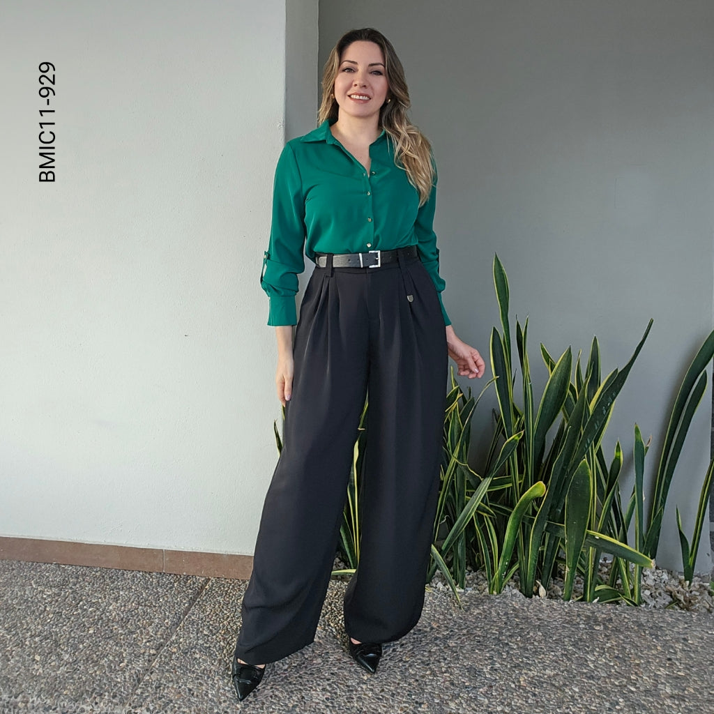 Blusa manga larga corte casual K 929