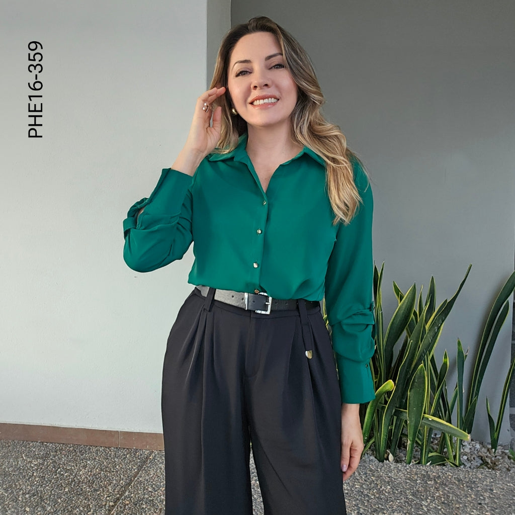 Pantalón de vestir wide leg con cinto P 359