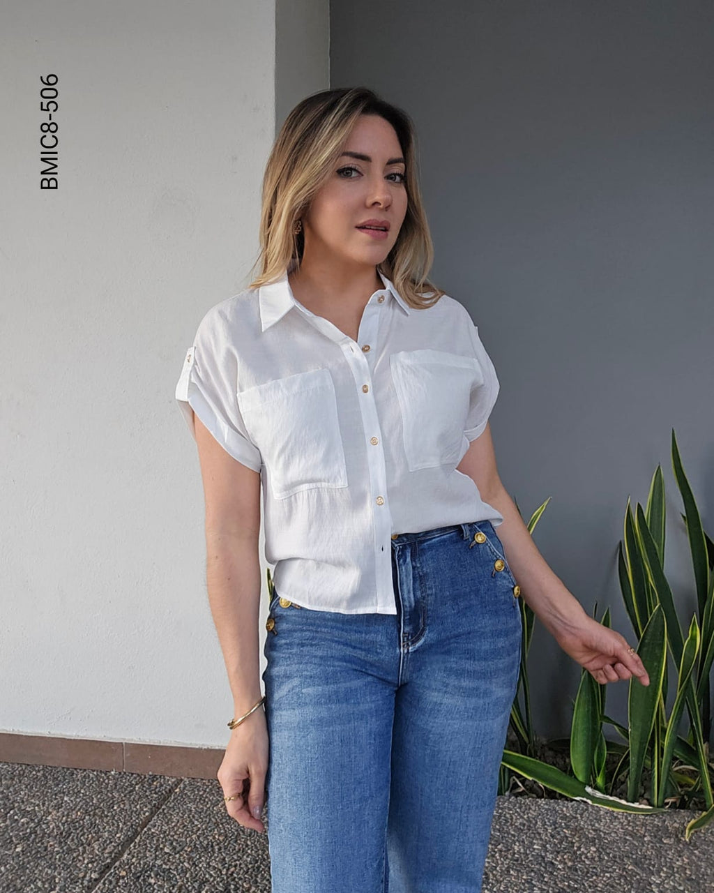 Blusa camisera manga corta H 506
