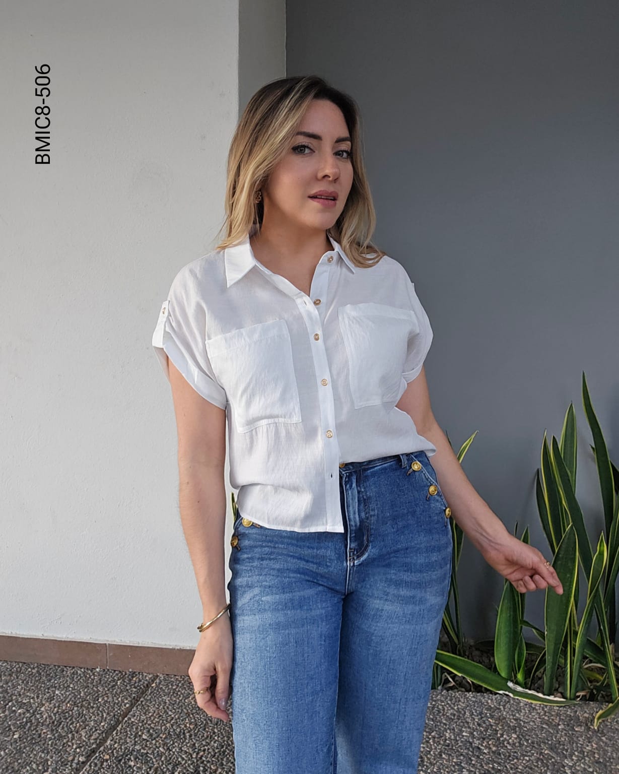 Blusa camisera manga corta H 506