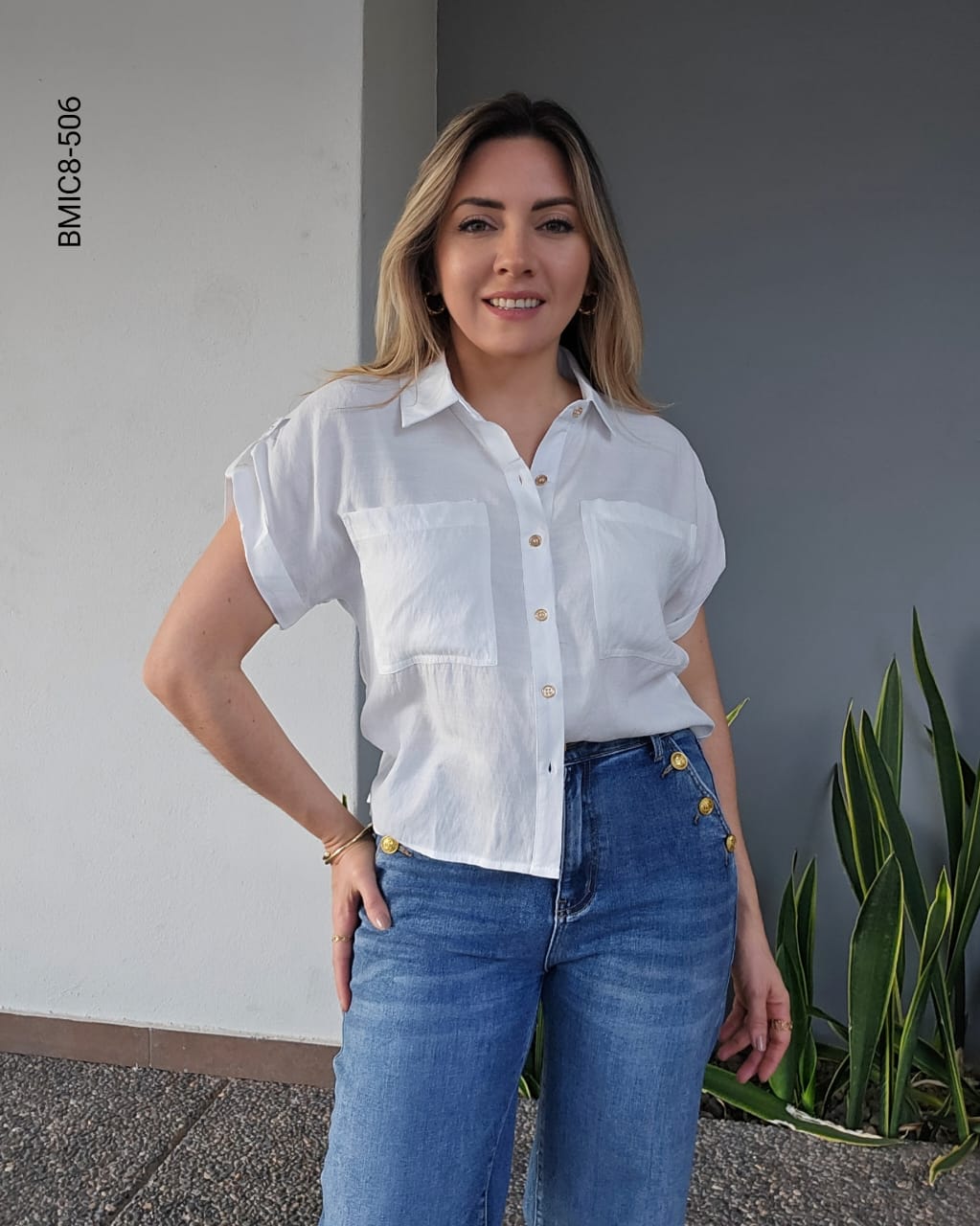 Blusa camisera manga corta H 506