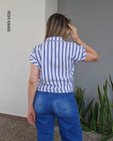 Blusa a rayas manga corta I 5436