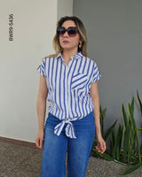 Blusa a rayas manga corta I 5436