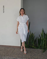 Vestido manga corta drapeado P 2285