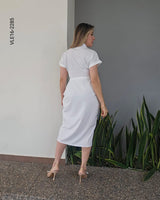 Vestido manga corta drapeado P 2285