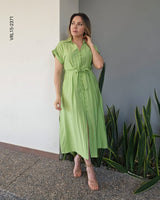 Vestido largo con apertura en pierna O 2371
