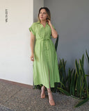 Vestido largo con apertura en pierna O 2371