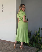 Vestido largo con apertura en pierna O 2371