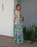 Vestido largo sin mangas con cinto P 2343