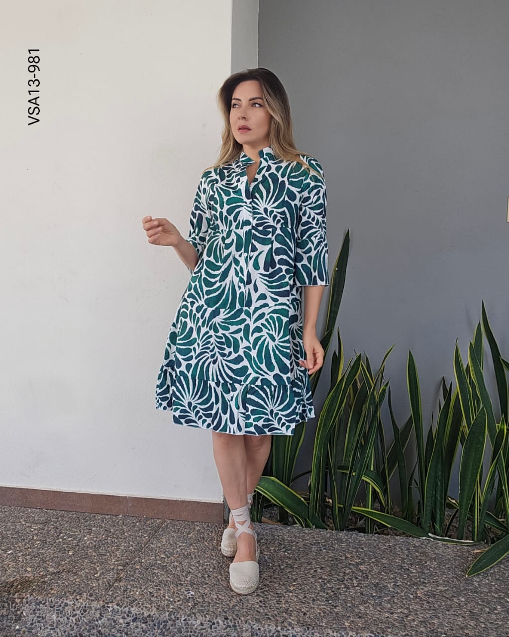 Vestido midi manga 3/4 M 981