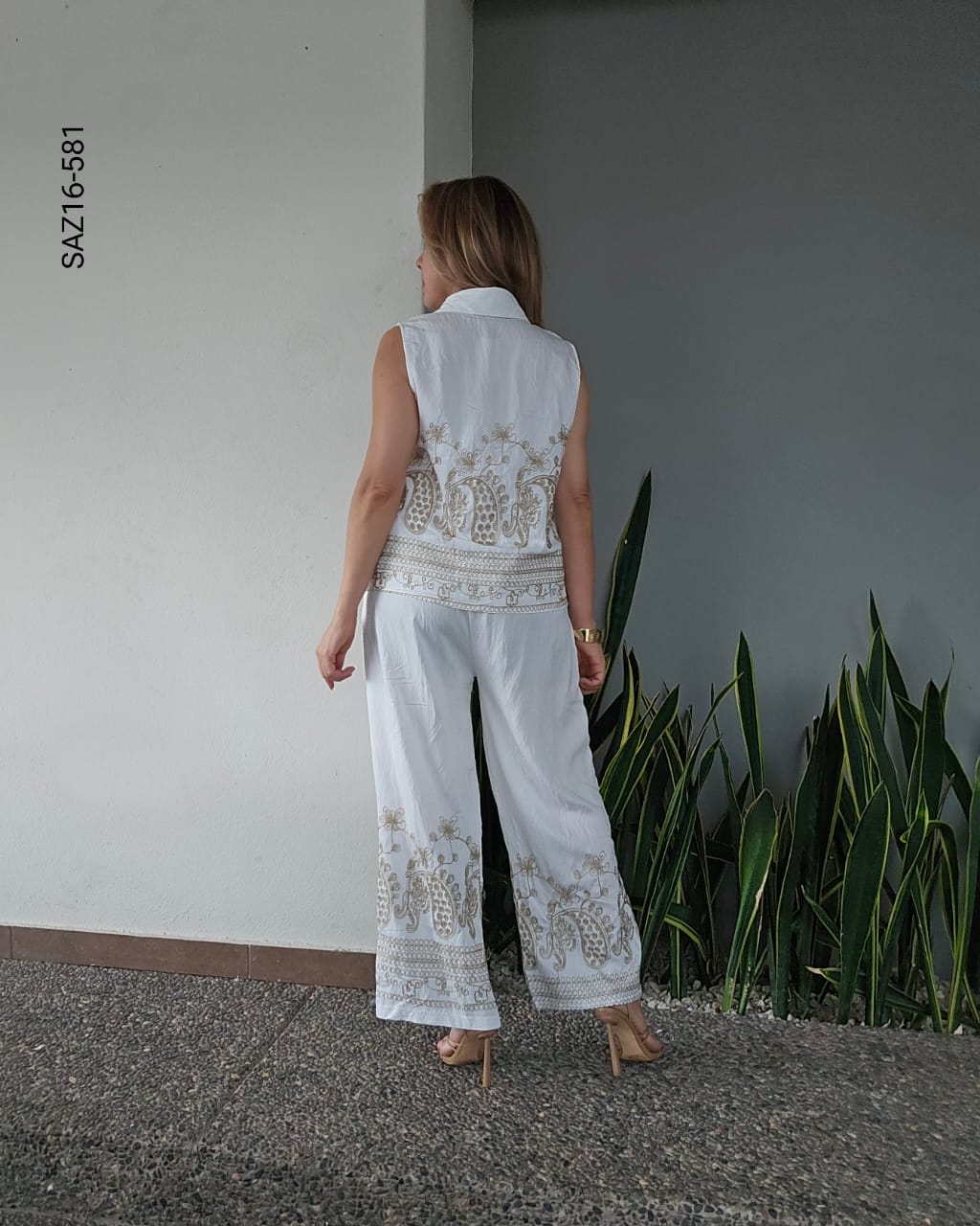 Set de blusa camisera sin mangas P 581