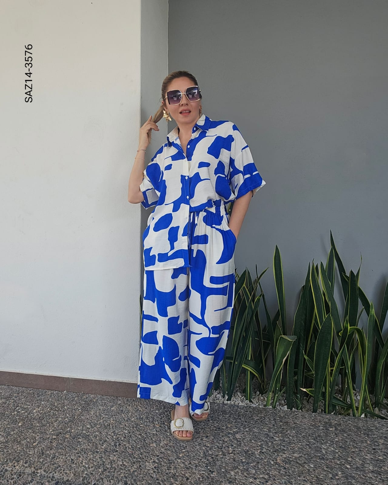 Set de blusa camisera y pantalón N 3576