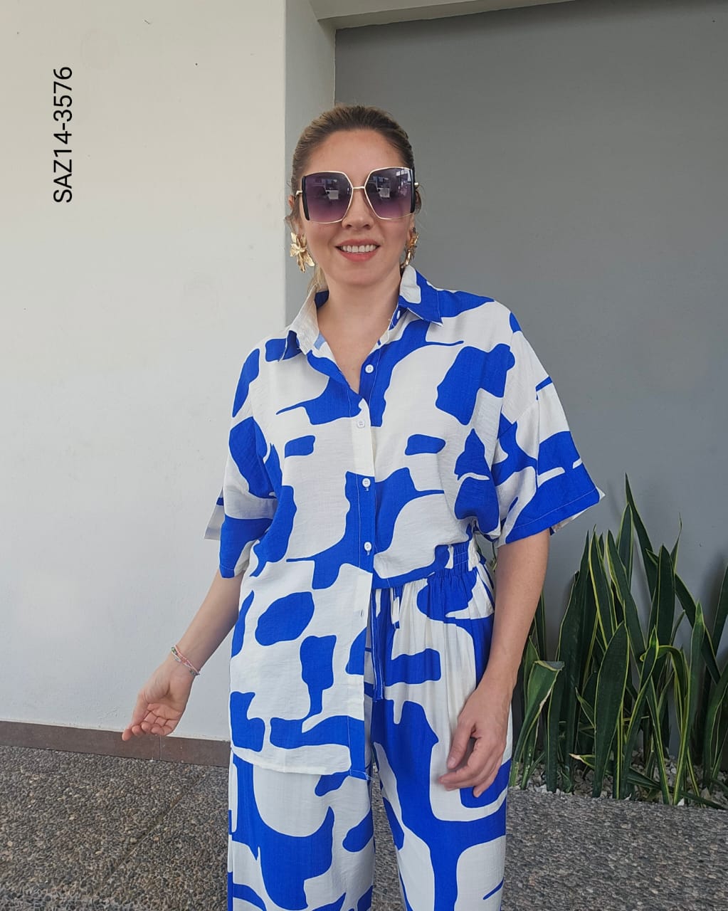 Set de blusa camisera y pantalón N 3576