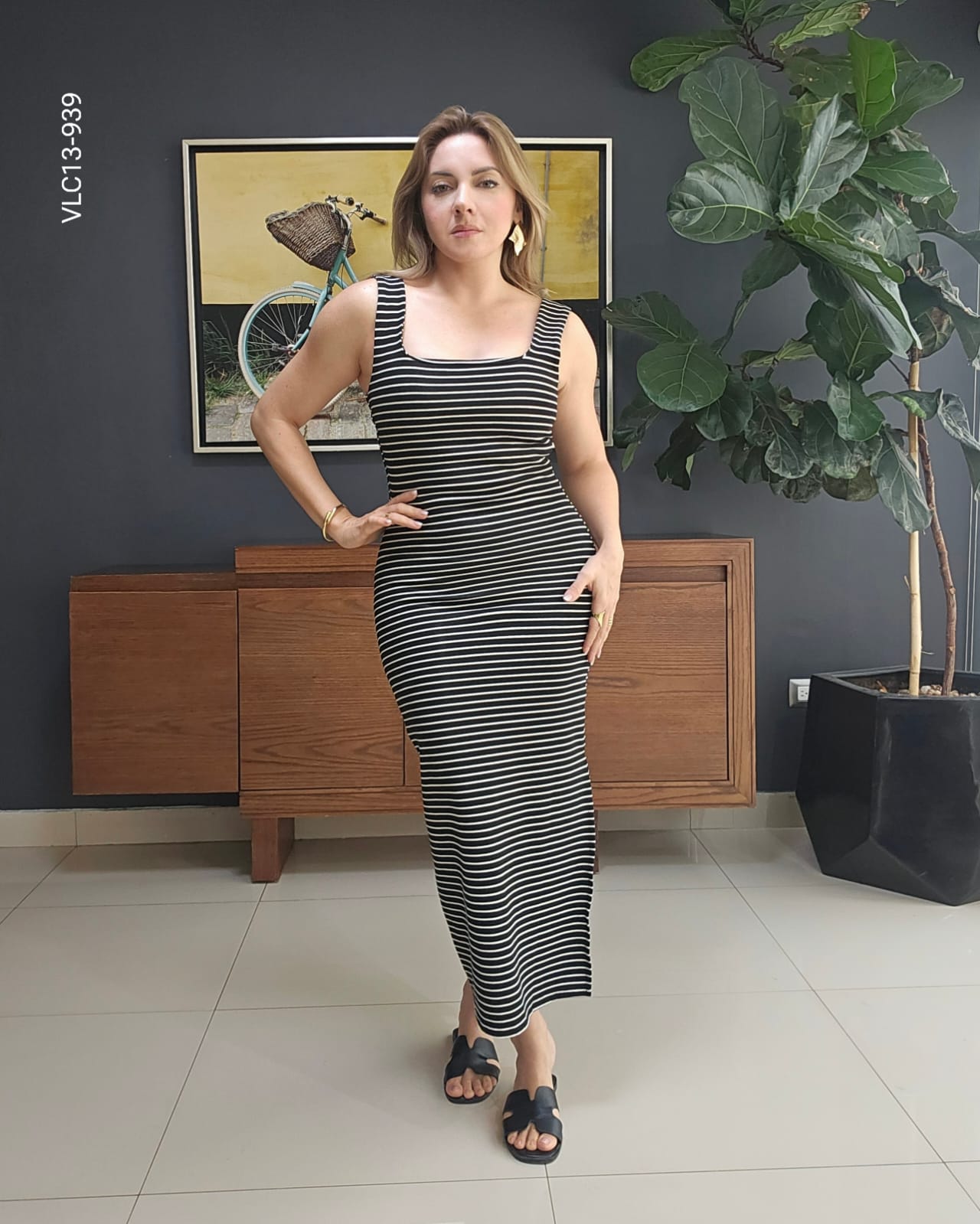 Vestido tirante grueso con spandex M 939