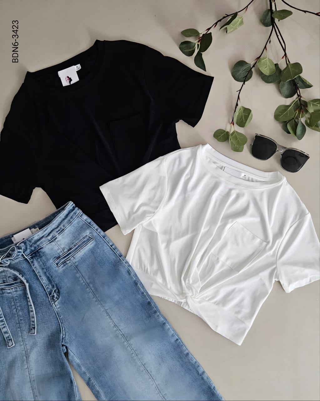 Blusa manga corta zurcida F 3423