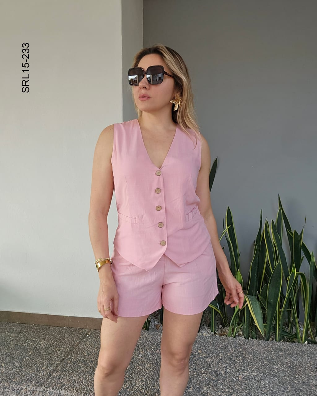 Set de chaleco y short con bolsas O 233