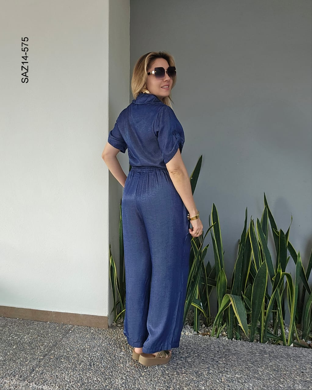 Set de blusa camisera corta y pantalon N 575
