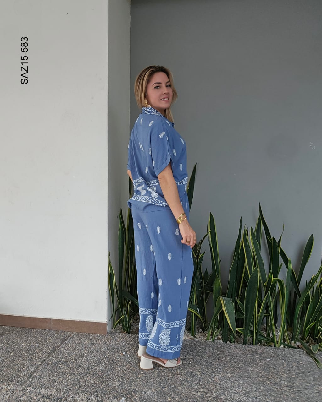Set de blusa camisera y pantalón O 583
