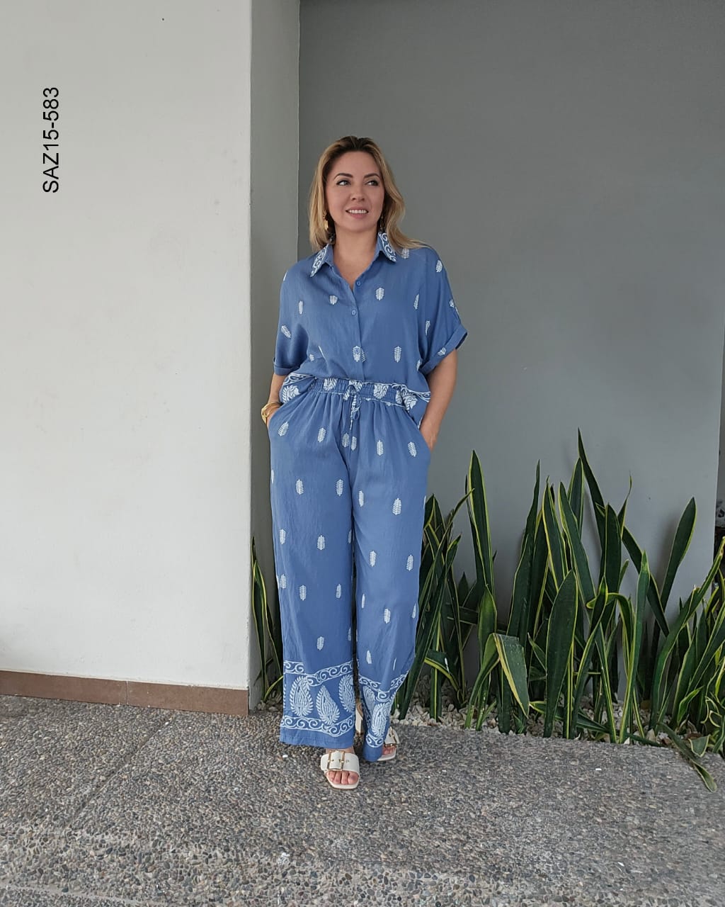 Set de blusa camisera y pantalón O 583