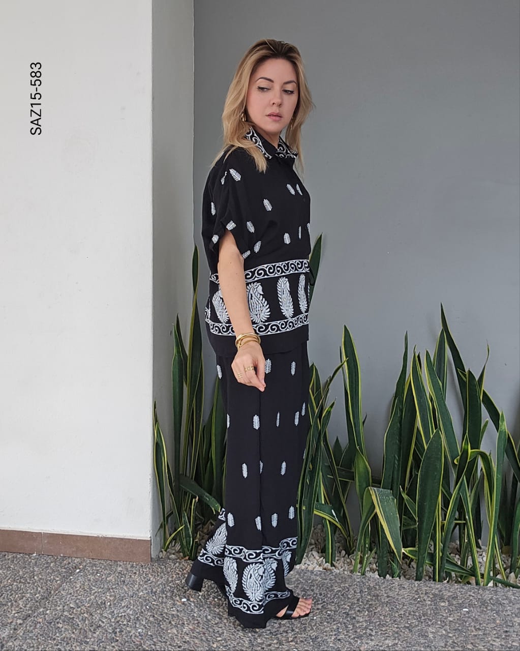 Set de blusa camisera y pantalón O 583