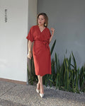 Vestido midi corte cruzado con lazo Q 178